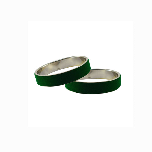 Green Plain Metal Bangle With Extra Large Size (Pack Of 2) (sku-ban5425)