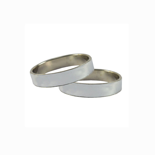 White Plain Metal Bangle With Extra Large Size (Pack Of 2) (sku-ban5432)