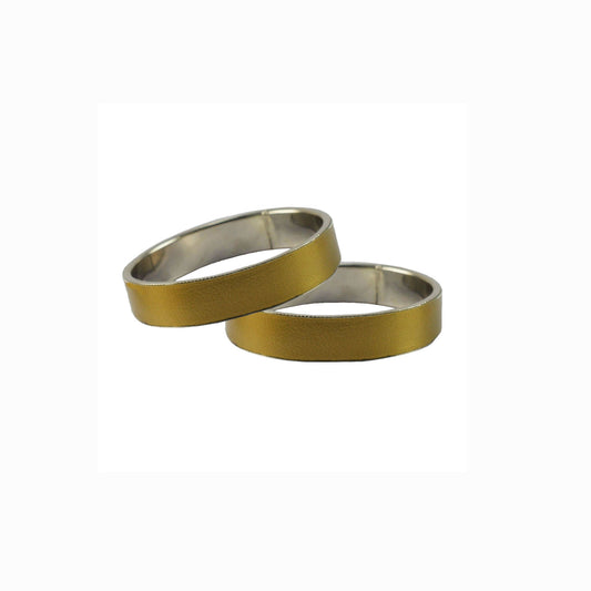 Golden Plain Metal Bangle With Extra Large Size (Pack Of 2) (sku-ban5433)