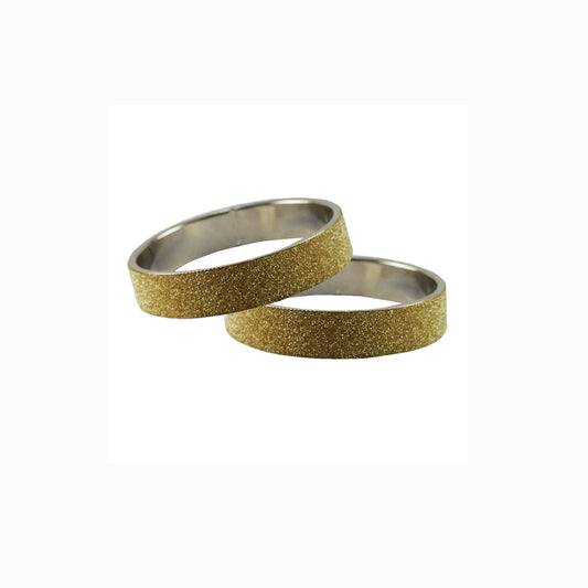 Golden Plain Metal Bangle With Extra Large Size (Pack Of 2) (sku-ban5436)