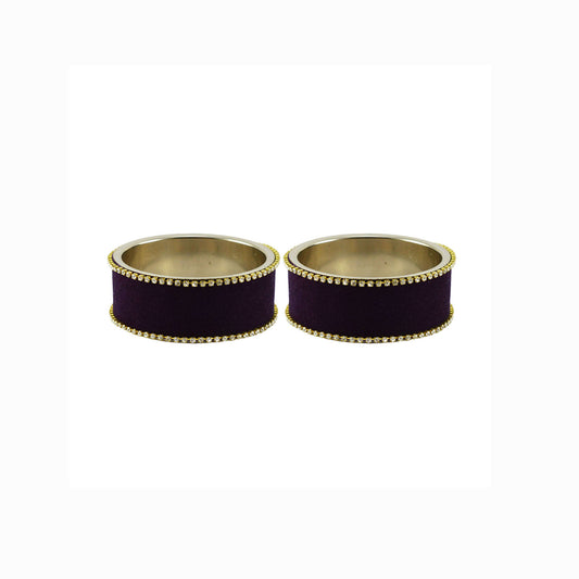 Black Plain Brass Bangle (Pack Of 2) (sku-ban5588)