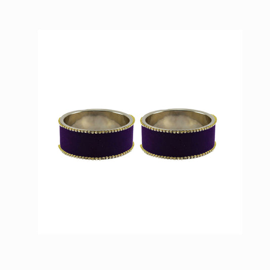 Purple Plain Brass Bangle (Pack Of 2) (sku-ban5592)