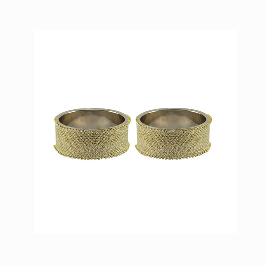 Golden Plain Brass Bangle (Pack Of 2) (sku-ban5594)