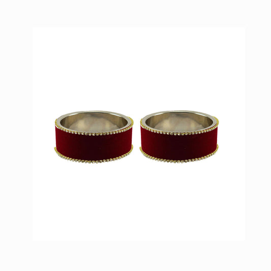 Maroon Plain Brass Bangle (Pack Of 2) (sku-ban5596)