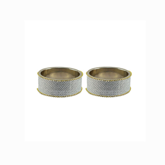 White Plain Brass Bangle (Pack Of 2) (sku-ban5597)