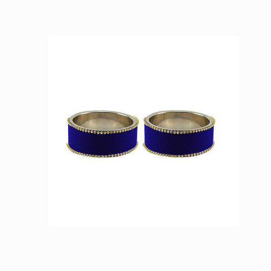 Blue Plain Brass Bangle (Pack Of 2) (sku-ban5598)