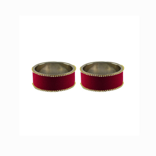 Maroon Plain Brass Bangle (Pack Of 2) (sku-ban5601)
