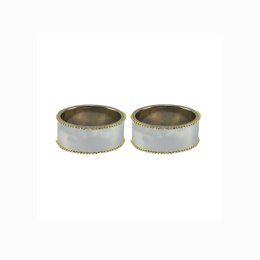 White Plain Brass Bangle (Pack Of 2) (sku-ban5603)