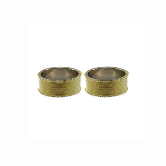 Golden Plain Brass Bangle (Pack Of 2) (sku-ban5604)
