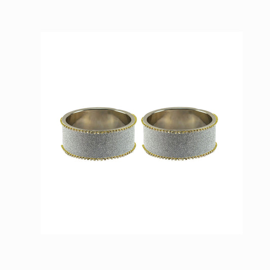 White Plain Brass Bangle (Pack Of 2) (sku-ban5606)