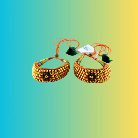 Rajasthani Golden Pochi Pack Of-2 size free (sku-retban595)