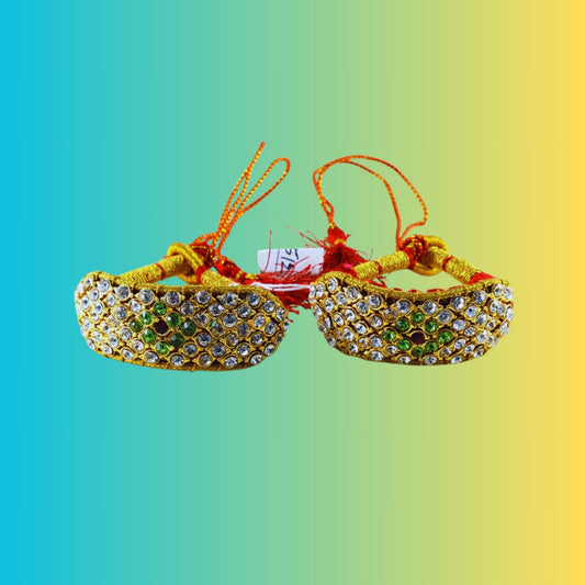Rajasthani Golden Pochi Pack Of-3 size free (sku-retban596)