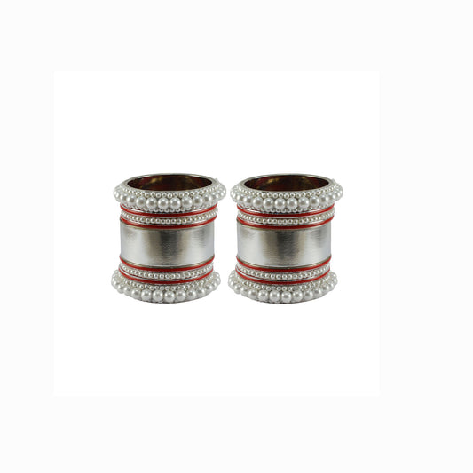 White Moti Brass Bangle set (Pack Of 18) (sku-ban5968)