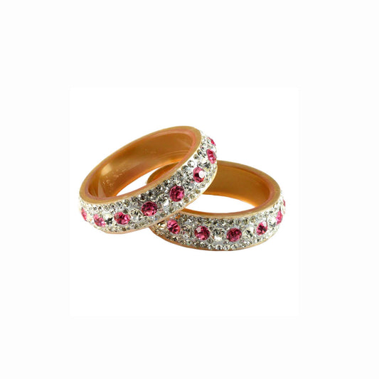Cream stone Acrylic Bangle With Extra Large Size (Pack Of 2) (sku-ban920)