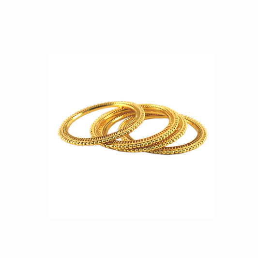 Golden Gold Platted Brass Bangle With Extra Large Size (Pack Of 4) (sku-ban926)