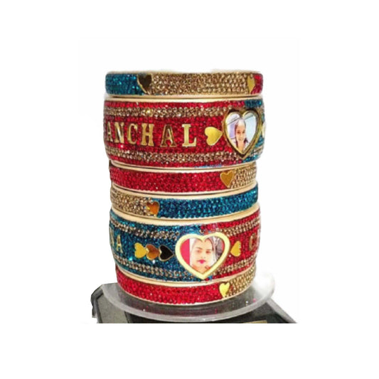 Print Your Name and photo on Bangle Pack Of -6 (sku-bans29731) (4+A)