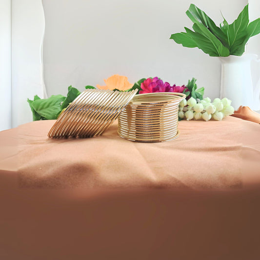 Brass Golden Plain Bangle (sku-bans29737)