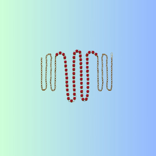 pink Stone Stud-Gold Platted Brass Waist Belt Pack Of-1 (sku-bro195)