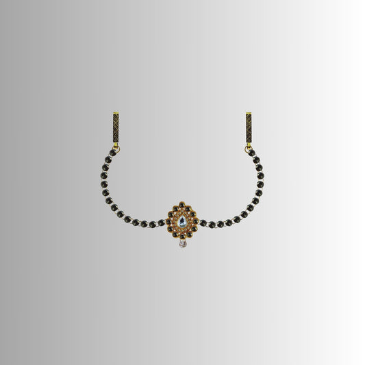 Gray Stone Stud-Gold Platted Brass Waist Belt Pack Of-1 (sku-bro335)