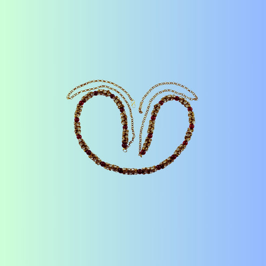 Golden Stone Stud-Gold Platted Brass Waist Belt Pack Of-1 (sku-bro528)