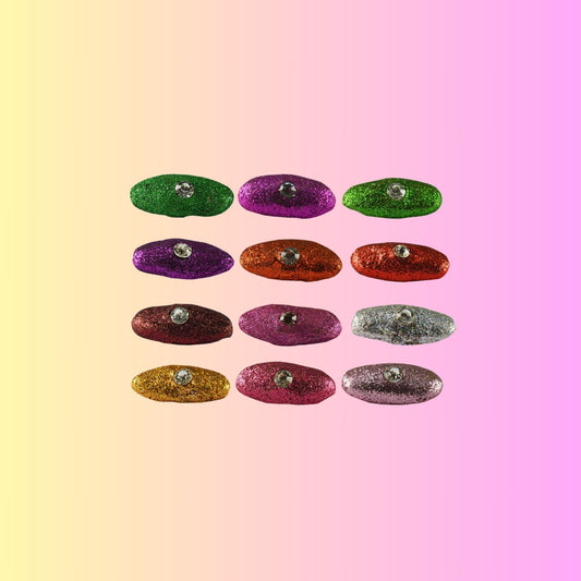 Multi Handmade Acrylic Brooch Pack Of -12 (skubro652)