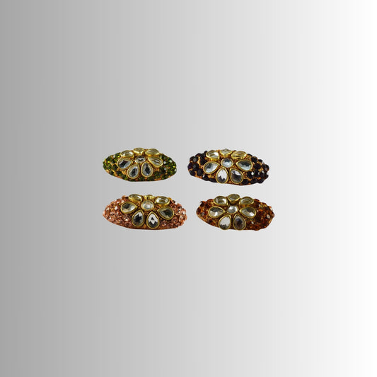 Multi Stone Stud-Handmade Acrylic Brooch Pack Of -4 (skubro689)