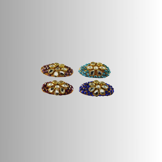 Multi Stone Stud-Handmade Acrylic Brooch Pack Of -4 (skubro690)