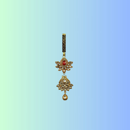 Multi Stone Stud-Gold Platted Brass Key chain Pack Of-1 (sku-bro914)
