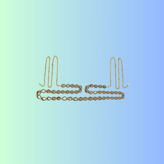 Golden Stone Stud-Gold Platted Brass Waist Belt Pack Of-1 (sku-bro999)