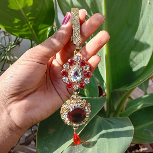 Stone Stud Golden Brass Key Chain Pack Of-1 (sku-bros3221)