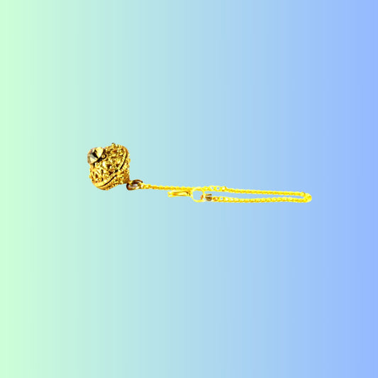Golden Stone Stud-Gold Platted Brass Borla Pack of-1 (sku-man202)