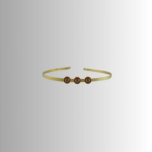 Golden Stone Studd Brass Hair Band Pack Of-1 (sku-man731)