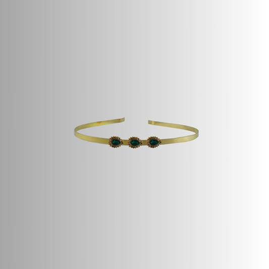Golden Stone Studd Brass Hair Band Pack Of-1 (sku-man743)