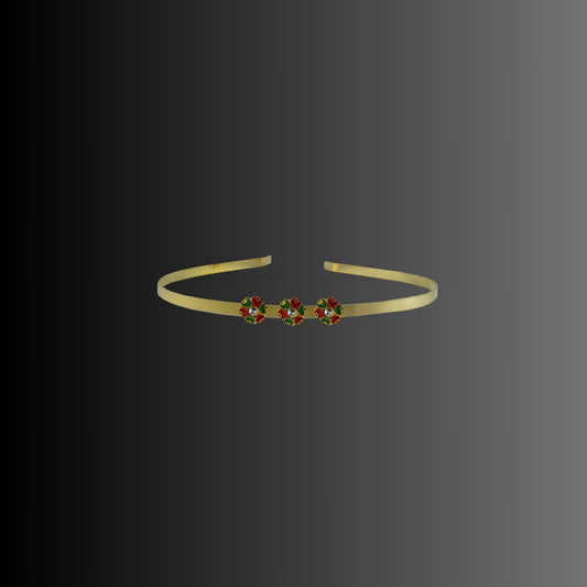 Golden Stone Studd Brass Hair Band Pack Of-1 (sku-man746)