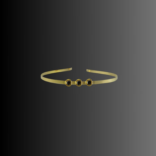Golden Stone Studd Brass Hair Band Pack Of-1 (sku-man749)