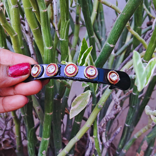 Black Stone Stud Brass Bakal Pack Of-1 (sku-mans839)