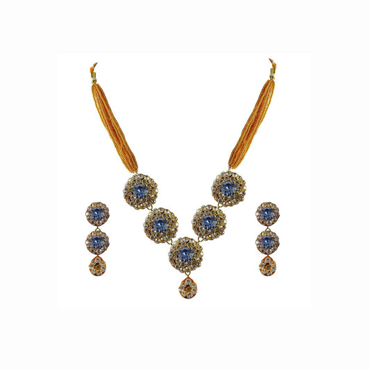 Multi Stone Stud-Pure Lakh Brass Pendant Set Pack Of-3 (sku-nec1288)
