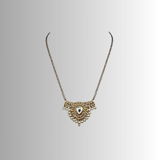 Golden Stone Stud-Gold Platted Brass Mangalsutra Pack Of-1 (sku-nec2919)