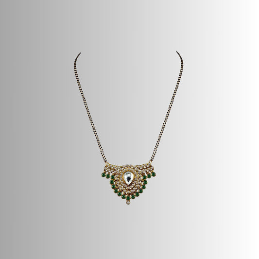 Golden Stone Stud-Gold Platted Brass Mangalsutra Pack Of-1 (sku-nec2925)