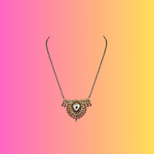 Golden Stone Stud-Gold Platted Brass Mangalsutra Pack Of-1 (sku-nec2928)