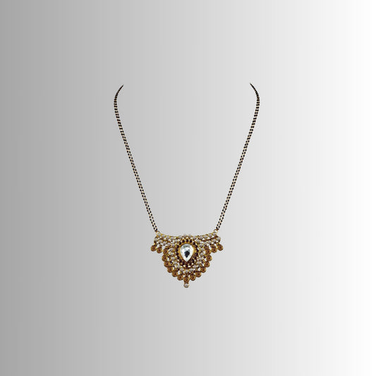 Golden Stone Stud-Gold Platted Brass Mangalsutra Pack Of-1 (sku-nec2930)