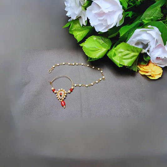 Golden Moti Stud Brass Bali Nath Pack Of-1 (sku-oths1759)
