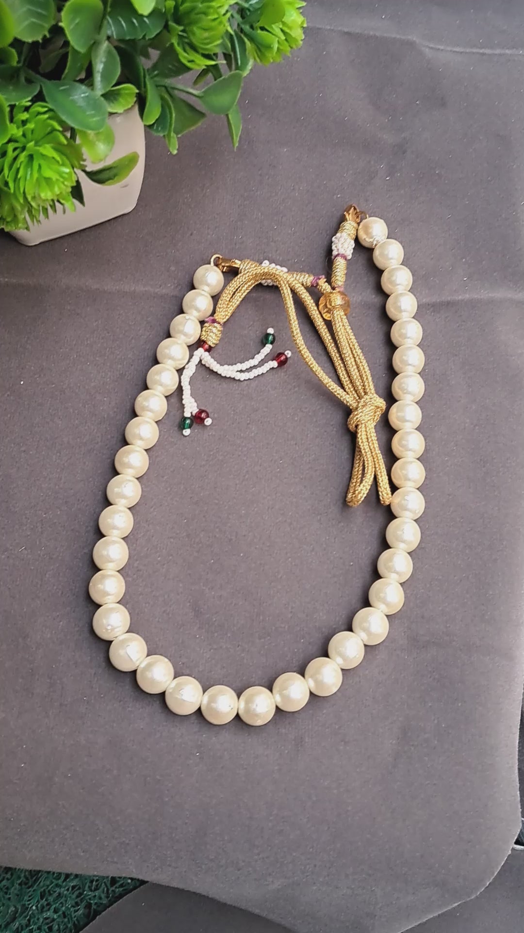 Moti Stud Golden Moti Necklace Pack Of-1 (sku-necs6427)
