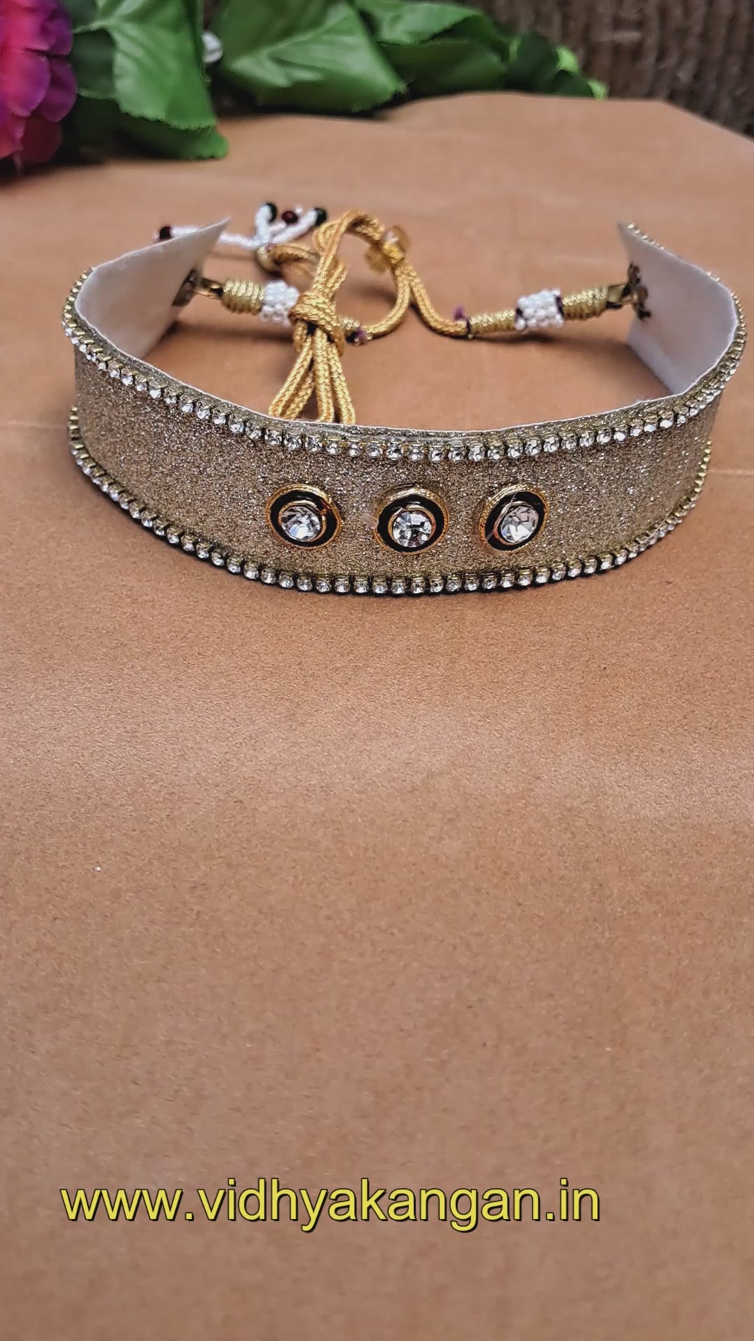 Kunden Stud velvet Golden Kanthi (sku-necs6450)