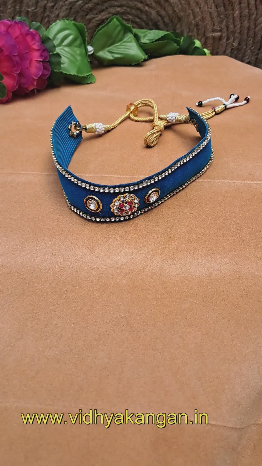 Kunden Stud velvet Radium Kanthi (sku-necs6455)