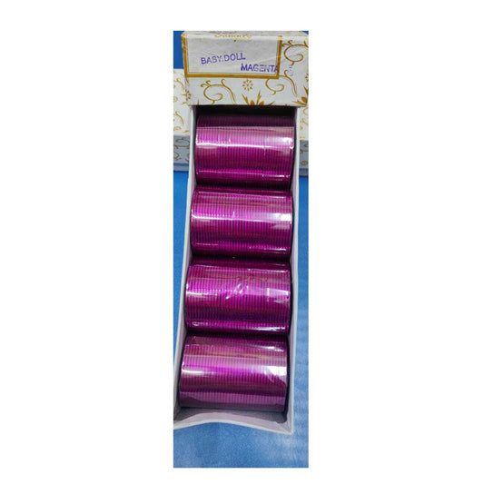 Metal Churi Box Pack Of 144 Bangles Color-MEGANTA Contact to Watsapp-9829507489 or Mail For Whole sale