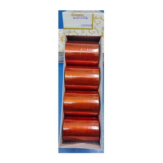 Metal Churi Box Pack Of 144 Bangles Color-ORANGE Contact to Watsapp-9829507489 or Mail For Whole sale