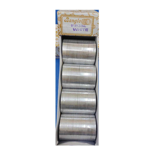 Metal Churi Box Pack Of 144 Bangles Color-WHITE Contact to Watsapp-9829507489 or Mail For Whole sale