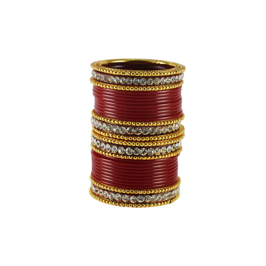 Red Gold Platted  Acrylic-Brass Bangle With Extra Large Size  Pack Of-30 (sku-ban1213)