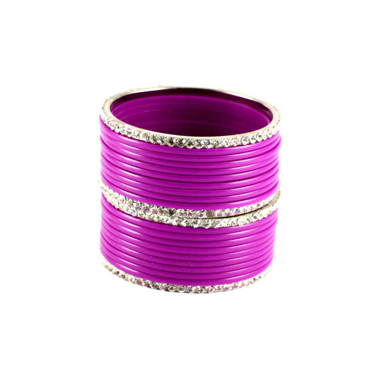 Rani Stone Acrylic-Brass Bangle With Extra Large Size  (Pack Of 22) (sku-ban1279)